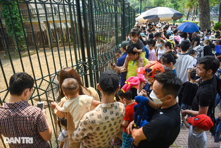 Công viên Hà Nội: Dòng người kín đặc, bố mẹ cõng con mệt phờ - 10