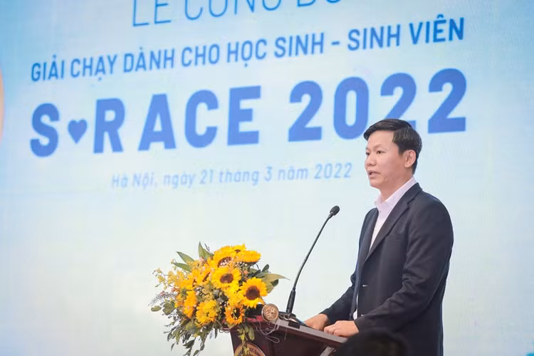 Ông Nguyễn Thanh Đề, Vụ trưởng Vụ Giáo dục Thể chất, Bộ Giáo dục và Đào tạo phát biểu tại lễ công bố S-Race 2022.