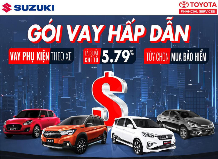 Suzuki giới thiệu dịch vụ tài chính cho khách hàng vay mua xe Suzuki từ ngày 1/4/2022.