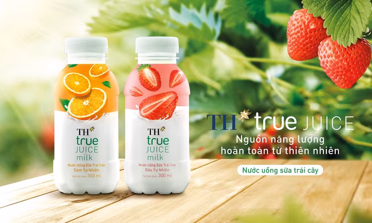 Nạp năng lượng hoàn toàn từ thiên nhiên cùng nước uống sữa trái cây TH true JUICE.