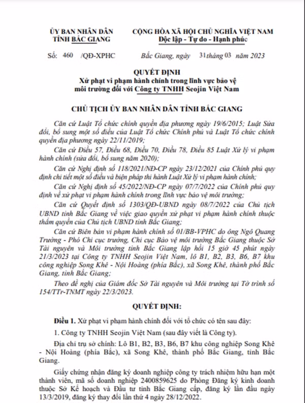 Ai đứng sau Seojin Việt Nam liên tiếp vi phạm môi trường? - Hình 2 Ai dung sau Seojin Viet Nam lien tiep vi pham moi truong?-Hinh-2