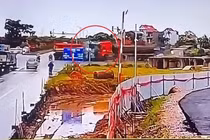 Xe đầu kéo lao qua dải phân cách, đâm trực diện xe chạy ngược chiều