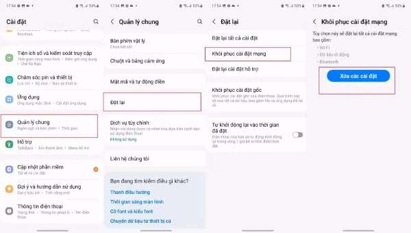Chọn Xóa các cài đặt.