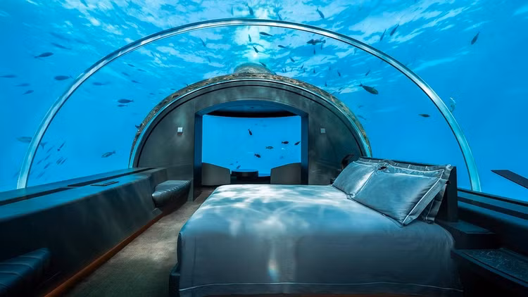 Jules' Undersea Lodge (Florida, Mỹ) là khách sạn dưới nước duy nhất ở Mỹ, một trong những địa điểm độc đáo ẩn dưới đáy đại dương. Đặc biệt, cách duy nhất để đến được khách sạn là lặn xuống. Do đó, khách sạn thu hút những du khách có niềm đam mê bơi lội và lặn dưới nước biển. Ảnh: Tripadvisor. Jules' Undersea Lodge (Florida, Mỹ) là khách sạn dưới nước duy nhất ở Mỹ, một trong những địa điểm độc đáo ẩn dưới đáy đại dương. Đặc biệt, cách duy nhất để đến được khách sạn là lặn xuống. Do đó, khách sạn thu hút những du khách có niềm đam mê bơi lội và lặn dưới nước biển. Ảnh: Tripadvisor.