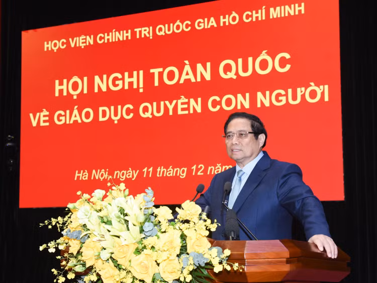 Thủ tướng Phạm Minh Chính phát biểu tại Hội nghị - Ảnh: Báo Nhân Dân