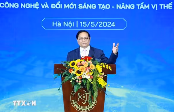 Thủ tướng Phạm Minh Chính phát biểu tại buổi lễ. Ảnh: Dương Giang/TTXVN.