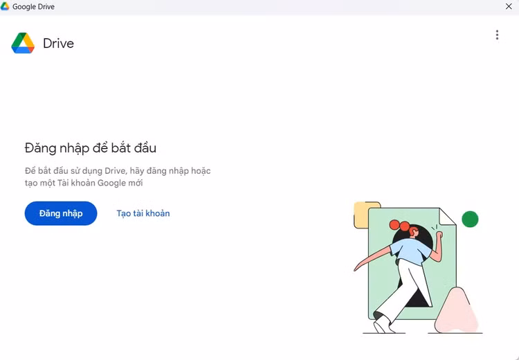 Tiến hành đăng nhập vào tài khoản Google Drive bạn muốn khôi phục dữ liệu Tiến hành đăng nhập vào tài khoản Google Drive bạn muốn khôi phục dữ liệu