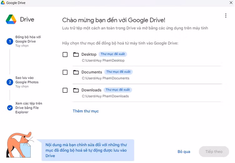 Tiến hành các bước thiết lập tiếp theo như hướng dẫn của phần mềm. Tiến hành các bước thiết lập tiếp theo như hướng dẫn của phần mềm.