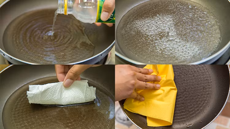 Cách phục hồi chảo chống dính bằng giấm. Ảnh minh họa