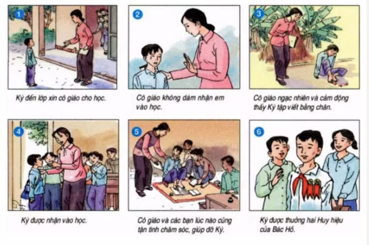 Câu chuyện "Bàn chân kì diệu" về thầy Nguyễn Ngọc Ký được đưa vào sách giáo khoa (Ảnh chụp lại màn hình).