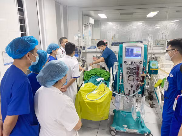 Bệnh nhân nhập viện trong tình trạng nguy kịch. Ảnh: BVCC Bệnh nhân nhập viện trong tình trạng nguy kịch. Ảnh: BVCC