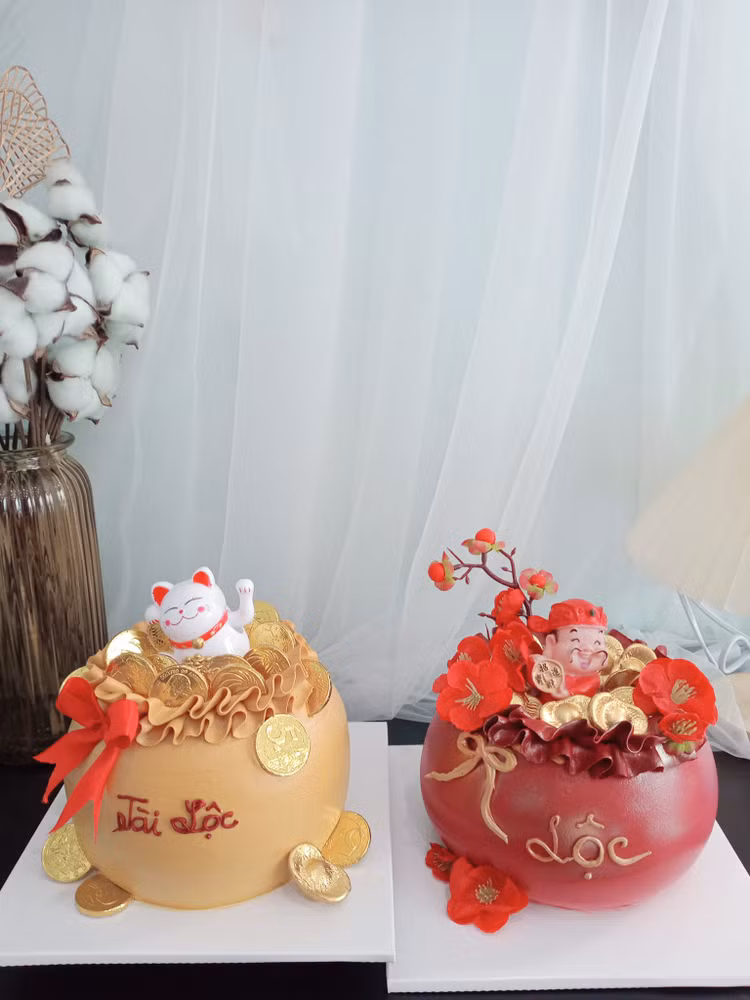 Hũ muối gạo, mèo vàng, bánh kem đắt khách ngày Vía Thần Tài - Hình 4 Hu muoi gao, meo vang, banh kem dat khach ngay Via Than Tai-Hinh-4