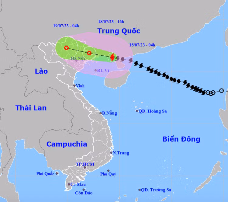 Bao so 1 cach Mong Cai khoang 120km, gio giat cap 13
