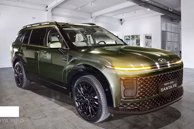 Hyundai SantaFe 2026 lo dien mao nang cap day 