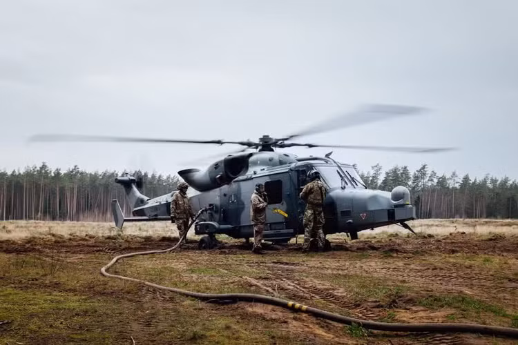 Một chiếc trực thăng AH1 Wildcat thuộc Trung đoàn Không quân Lục quân số 1.