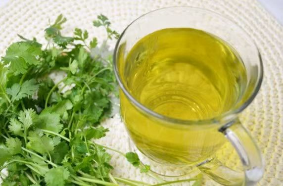 Nước lá rau mùi có nhiều lợi ích với sức khỏe.