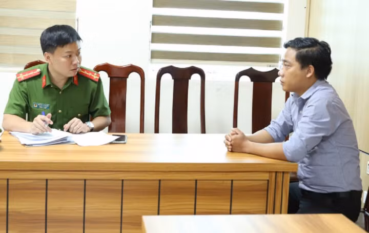 Đối tượng Bùi Ngọc Ánh tại cơ quan CSĐT.