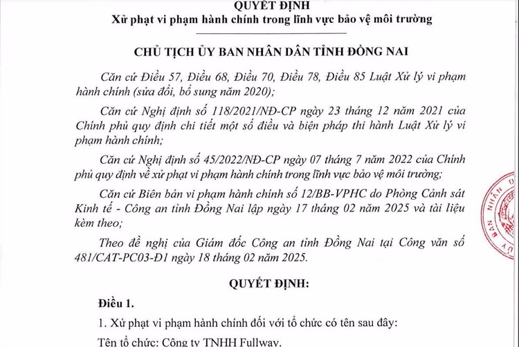 Vi pham chuyen giao chat thai nguy hai, Cty Fullway bi phat 810 trieu-Hinh-2