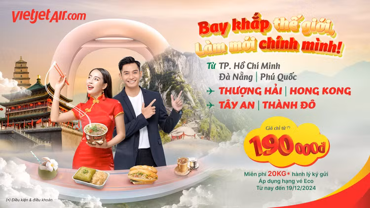 Cùng Vietjet trải nghiệm lễ hội khắp Trung Quốc, nhận ngay 20kg hành lý Cung Vietjet trai nghiem le hoi khap Trung Quoc, nhan ngay 20kg hanh ly