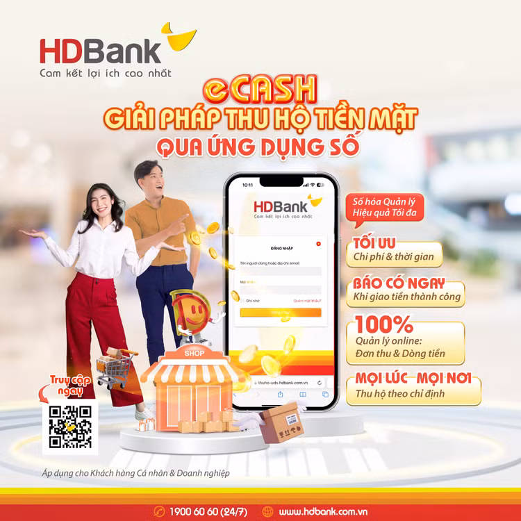 HDBank dan dau thu ho tien mat qua ung dung so eCash
