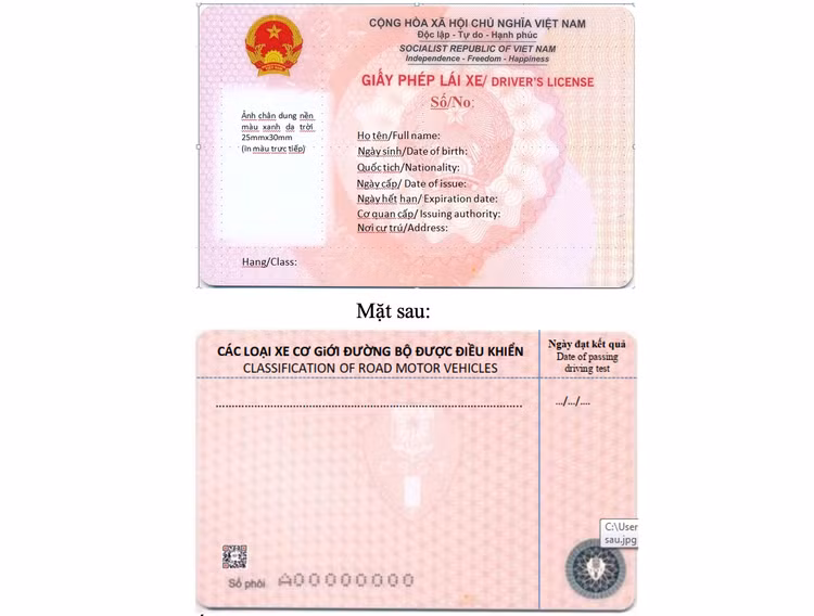 Bo Cong an ban hanh mau giay phep lai xe moi