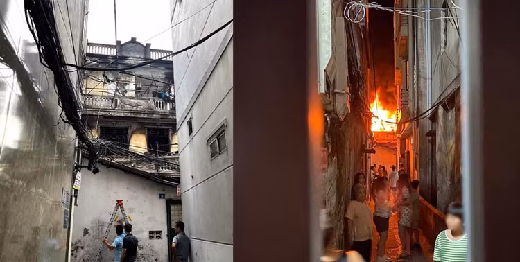 Chay nha dan trong ngo sau o Ha Noi luc rang sang