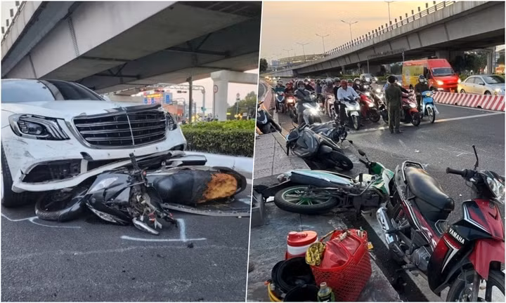 Vấn đề pháp lý vụ nữ tài xế Mercedes tông 10 xe máy Van de phap ly vu nu tai xe Mercedes tong 10 xe may