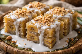 Bánh chuối hấp nước cốt dừa, món tráng miệng dễ làm, ngon lạ