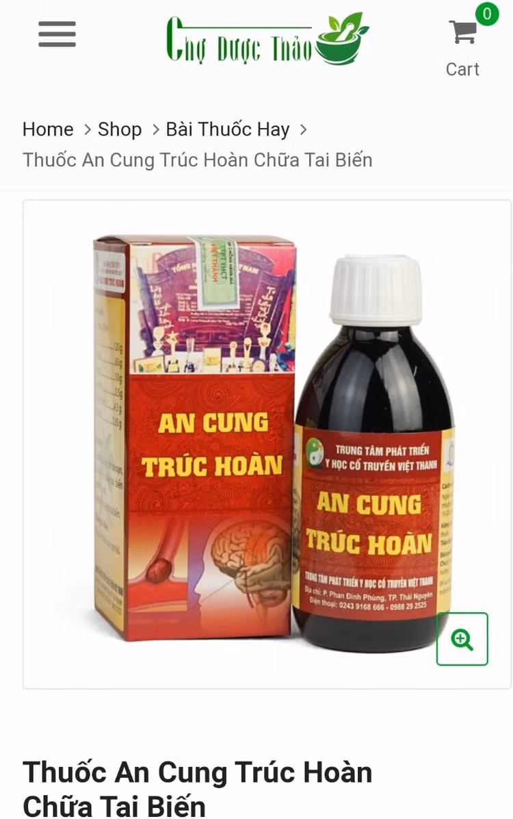 Nội dung quảng cáo của An Cung Trúc Hoàn được cấp phép khác với quảng cáo trên Website