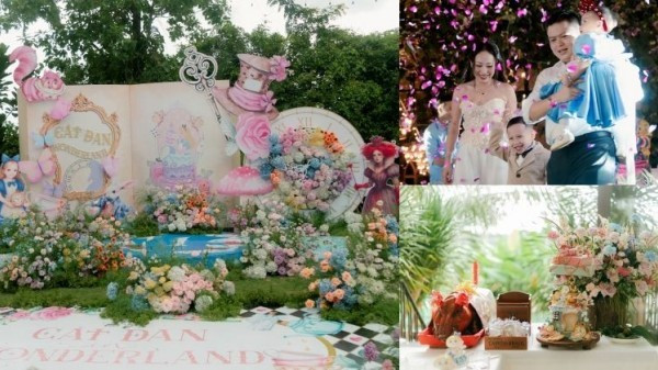 Xuýt xoa với tiệc thôi nôi 'cổ tích', ngỡ như lạc vào xứ sở thần tiên