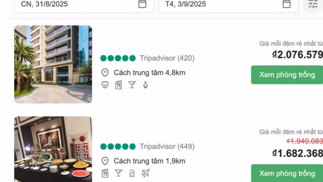 Nhiều khách sạn rơi vào tình trạng không còn phòng trống, du khách muốn thuê được phải di chuyển xa trung tâm.