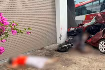 Xe khách gây tai nạn liên hoàn ở Bắc Giang, 1 người tử vong 