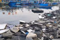 Mướt mồ hôi dọn rác quanh Âu thuyền Thọ Quang