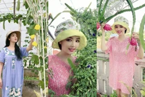 Choáng ngợp vườn cây trái trĩu quả trên sân thượng 200m2 nhà Hoa hậu Giáng My