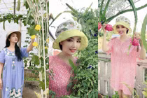 Choáng ngợp vườn cây trái trĩu quả trên sân thượng 200m2 nhà Hoa hậu Giáng My