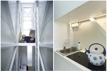 Cảnh bất ngờ trong ngôi nhà siêu mỏng, ngồi không thể duỗi thẳng chân