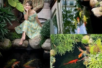 Hồ cá Koi tuyệt đẹp trong biệt thự của Vân Hugo