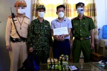 Đối tượng Hoàng Nghĩa Hưng cùng tang vật vụ án. Ảnh: Công an tỉnh Hà Tĩnh.