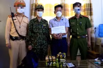 Đối tượng Hoàng Nghĩa Hưng cùng tang vật vụ án. Ảnh: Công an tỉnh Hà Tĩnh.