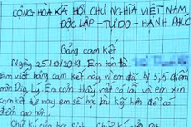 Cô giáo bắt học sinh viết cam kết đạt điểm cao