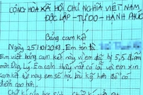 Cô giáo bắt học sinh viết cam kết đạt điểm cao