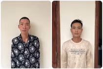 2 đối tượng từ trái qua phải: Đào Văn Lý và Lý Văn Chiến. Ảnh: Công an tỉnh Bắc Giang. 