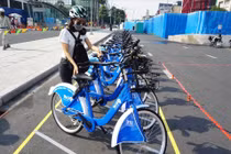 Một điểm cho thuê xe đạp trên địa bàn quận 1.