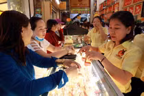 Vàng lao đốc đầu tuần