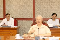 Tổng Bí thư Nguyễn Phú Trọng phát biểu kết luận cuộc họp, sáng 17/9. Ảnh: Trí Dũng/TTXVN