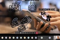 Bà Laura Kankaala trong hội thảo online về Phần mềm độc hại trên thiết bị di động