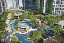 Vườn xanh phủ kín khắp nơi tạo cảm giác kết nối với tự nhiên tại LUMIÈRE Boulevard.