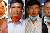 4 đối tượng từ trái qua : Trần Văn Thạnh, Đỗ Văn Hải, Nguyễn Thanh Sơn, Cao Quốc Đạt.