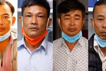 4 đối tượng từ trái qua : Trần Văn Thạnh, Đỗ Văn Hải, Nguyễn Thanh Sơn, Cao Quốc Đạt.