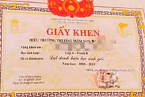Giấy khen cho trẻ mầm non ghi nhiều danh hiệu "lạ"
